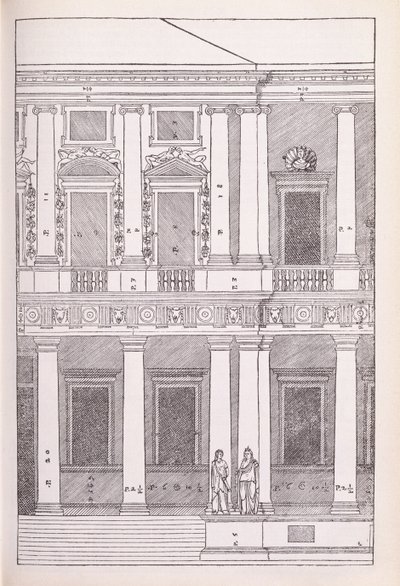 Aufriss der Villa Chiericati, Vicenza, Illustration aus einer Faksimileausgabe von 